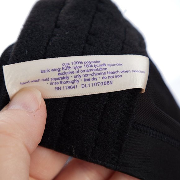 Cacique Lightly Lined Full Coverage T-Shirt Bra Black Lace Print Underwire 46DDD - Picture 8 of 9